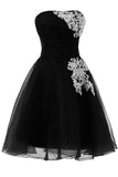 2024 New Arrival Homecoming Dresses Strapless A Line Tulle With Applique