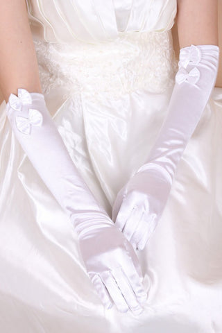2022 Elastic Satin Elbow Length Bridal Gloves #ST0025