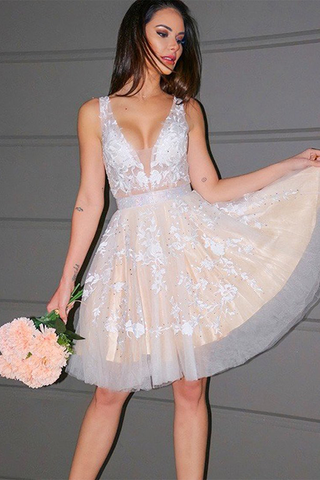 Sally Homecoming Dresses A-Line Tulle Appliques