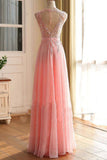2024 A Line Scoop With Applique Prom Dresses Chiffon Floor Length