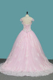 2022 Sweetheart Ball Gown Quinceanera Dresses Applique And Beading Sweep Train