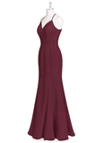 Ashley Natural Waist A-Line/Princess Halter Floor Length Sleeveless Bridesmaid Dresses