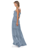 Amelie V-Neck Sleeveless A-Line/Princess Floor Length Natural Waist Bridesmaid Dresses
