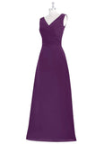 Brisa A-Line/Princess Floor Length Natural Waist Halter Sleeveless Bridesmaid Dresses