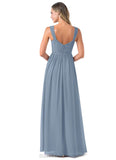 Viv Sleeveless Floor Length Spaghetti Staps A-Line/Princess Natural Waist Bridesmaid Dresses