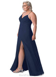 Amari V-Neck Sleeveless Floor Length Natural Waist A-Line/Princess Bridesmaid Dresses