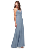 Alexis Natural Waist A-Line/Princess Floor Length Spaghetti Staps Sleeveless Bridesmaid Dresses