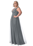 Emilia Floor Length Natural Waist A-Line/Princess Off The Shoulder Sleeveless Bridesmaid Dresses