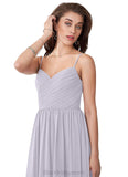 Tamara A-Line/Princess Floor Length Natural Waist Sleeveless V-Neck Bridesmaid Dresses