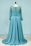 2024 A Line V Neck Mother Of The Bride Dresses Chiffon With Beads And Ruffles