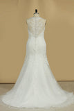 2024 Wedding Dresses V Neck Organza With Applique And Beads Mermaid