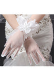 2024 Tulle Wrist Length Bridal Gloves
