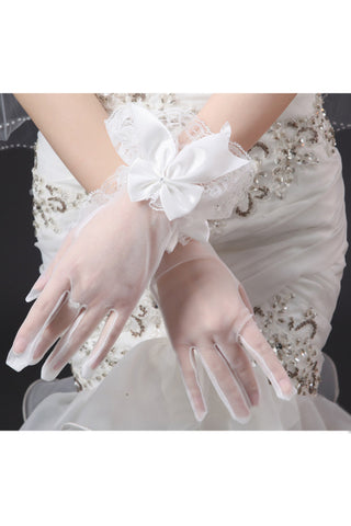 2022 Tulle Wrist Length Bridal Gloves