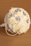 Luxury Rhinestone Pearl Wedding Bouquets Wedding Accessories Rose Flower (26*22cm)