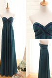 2024 Gorgeous Sweetheart A Line Prom Dresses Chiffon With Beadings