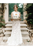 Scoop Wedding Dress With Embellished Bodice Vivid Floral Lace Wedding Gown