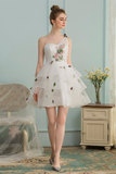 A-Line/Princess Halter Jessica Chiffon Homecoming Dresses Sleeveless Short/Mini Ruffles Bridesmaid Dresses