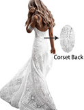 Gorgeous Sweetheart Low Back Lace Wedding Dresses Long Bridal Dress N1403