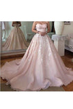2024 Sweetheart A Line Prom Dresses Organza With Applique Court Train
