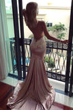2024 Spaghetti Straps Evening Dresses Mermaid With Applique Open Back