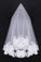 Two-Tier Finger-Tip Bridal Veils With Applique