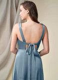 Brooke Natural Waist Sleeveless Floor Length Scoop A-Line/Princess Bridesmaid Dresses