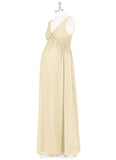 Pancy Half Sleeves A-Line/Princess Floor Length Spaghetti Staps Natural Waist Bridesmaid Dresses