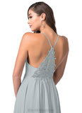Cara Sleeveless A-Line/Princess Natural Waist V-Neck Floor Length Bridesmaid Dresses
