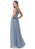Viv Sleeveless Floor Length Spaghetti Staps A-Line/Princess Natural Waist Bridesmaid Dresses