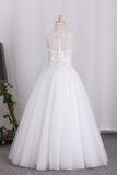 2024 New Arrival Scoop Tulle A Line Flower Girl Dresses With Applique And Beads