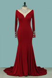 2024 High Neck Long Sleeves Spandex With Beading Mother Of The Bride Dresses