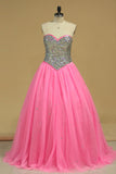 2024 Quinceanera Dresses Ball Gown Sweetheart With Beading Floor Length