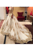 2024 Prom Dresses V Neck Long Sleeves Tulle With Applique And Beads Court Train
