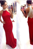 2024 New Arrival Prom Dresses Mermaid Halter Spandex Zipper Up With Beadings