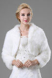 Concise Long Sleeves Faux Fur Wedding Wrap