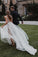 Elegant A Line V Neck Tulle Wedding Dresses With Flowers, V Back Beach Wedding Gowns