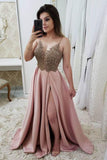 2022 Prom Dress Sweetheart Up Satin With Beads And Sequins Spegetti Sraps