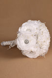 White Wedding Bouquet With Rhinestone Pearl (27*18cm)