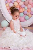 2024 Flower Girl Dresses A Line Chiffon & Lace With Sash Lace Up