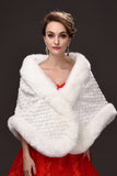 Elegant White Faux Fur Wedding Wrap
