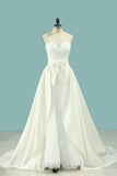 2024 Mermaid Sweetheart Wedding Dresses Lace With Applique Court Train Detachable