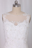 2024 Wedding Dresses Scoop A Line With Beads And Applique