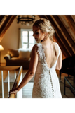 Graceful Lace Wedding Dress With Covered Buttons Mermaid Bridal Dress