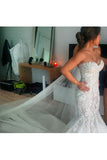 2024 Wedding Dresses Sweetheart Tulle With Applique Court Train Mermaid