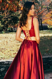 2024 Slit Two Pieces Prom Dresses Lace Bodice Sexy Dress