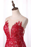 2024 Scoop Lace Prom Dresses Mermaid/Trumpet With Applique Detachable