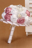 Wedding Bride Holding Flower Rhinestone Crystal Pearl Fabric Flower Bouquet (26*22cm)