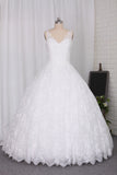 2024 New Wedding Dress Ball Gown Spaghetti Straps Floor-Length Lace Zipper Back