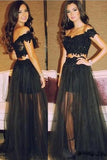 2024 Two Pieces Prom Dresses Tulle A Line With Applique