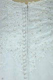 2024 Wedding Dresses A Line Sweetheart Tulle With Applique Court Train
